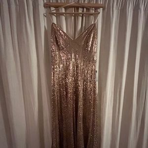 Lulus Champagne sequins party dress